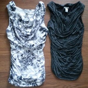 2 H&M sleeveless ruched tops